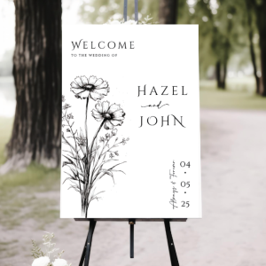 The Everly wedding welcome sign