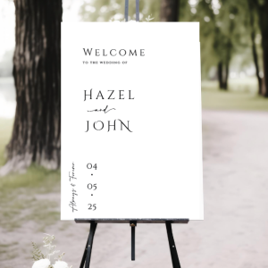 The Everly wedding welcome sign