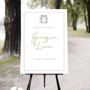The Carrington wedding welcome sign