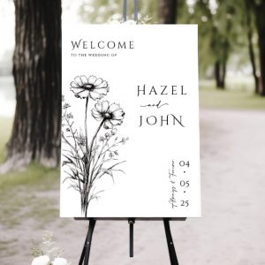The Everly wedding welcome sign