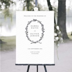 Vintage-wreath-venue-sketch-wedding-welcome-sign