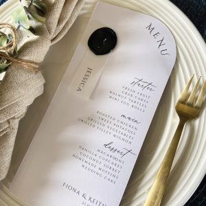 black Wax-Seal-die-cut-Wedding-Menus