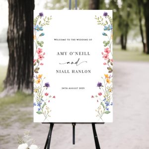 wildflower wedding welcome sign