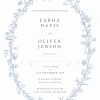 Blue Vintage Floral Wreath invitation