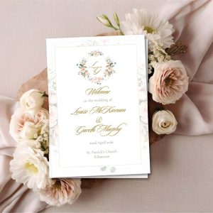 Pastel wreath ceremony booklet