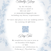 soft blue floral oval wedding invitation