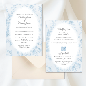 soft blue floral oval