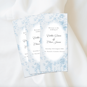 Soft Blue Floral ceremony trifold