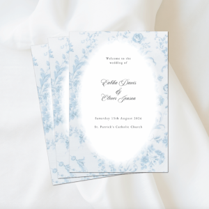 Soft Blue Floral ceremony booklet