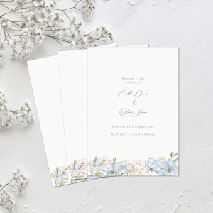 Pink and Blue Summer Blossoms ceremony booklet