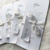 luxurious deckled edge wedding menu name tag