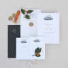 gold border venue sketch vellum wax seal