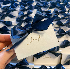 Wedding Place cards with ribbon bow