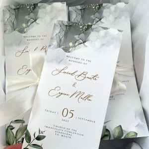 botanical wedding trifold