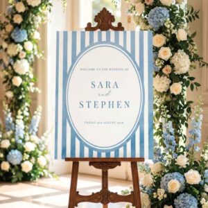 vintage-blue-wedding-welcome-sign