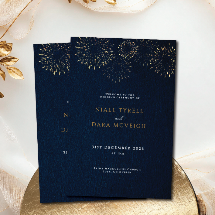 Fireworks New years eve wedding ceremony booklet Fireworks New years eve wedding ceremony booklet